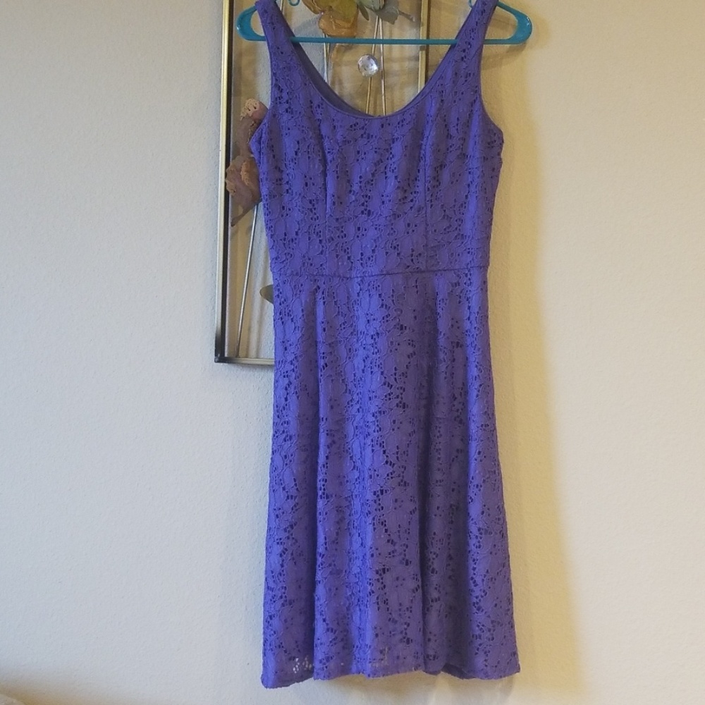 Pretty Eyelet Purple Dress.